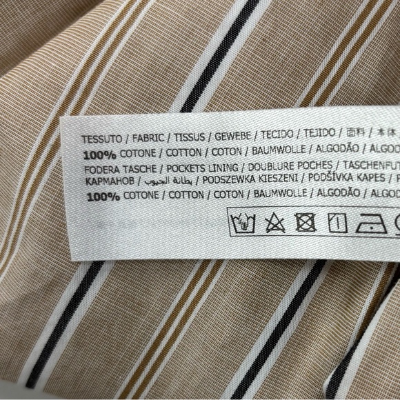 Twin-set Pull-on Utility Cargo Pants Vertical Striped 100% Cotton Shirred Waist - Picture 11 of 15